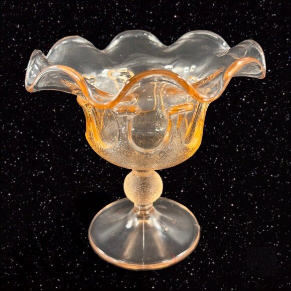 Stelvia Glass Company Compote Footed Bowl Peachy Pink Wayne Husted design Italy - Picture 4 of 16